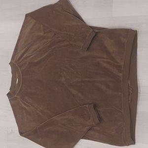 OversizedOlive Green velvet sweatshirt